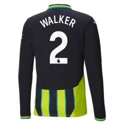 Manchester City Voetbalshirt 2024-25 Kyle Walker #2 Uittenue Heren Lange Mouw