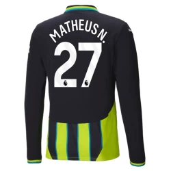 Manchester City Voetbalshirt 2024-25 Matheus N. #27 Uittenue Heren Lange Mouw