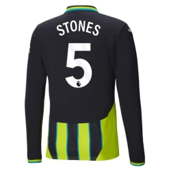 Manchester City Voetbalshirt 2024-25 Stones #5 Uittenue Heren Lange Mouw