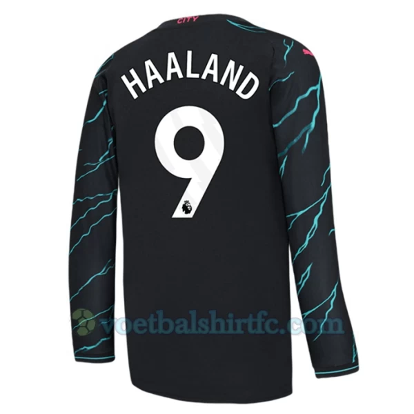 Manchester City Voetbalshirt Erling Haaland #9 2023-24 Thirdtenue Heren Lange Mouw