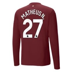 Manchester City Voetbalshirt Matheus N. #27 2024-25 Thirdtenue Heren Lange Mouw