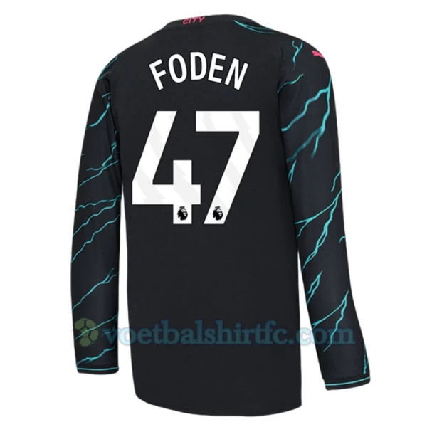 Manchester City Voetbalshirt Phil Foden #47 2023-24 Thirdtenue Heren Lange Mouw