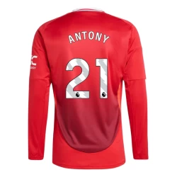 Manchester United Antony #21 Voetbalshirt 2024-25 Thuistenue Heren Lange Mouw