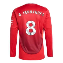 Manchester United Bruno Fernandes #8 Voetbalshirt 2024-25 Thuistenue Heren Lange Mouw