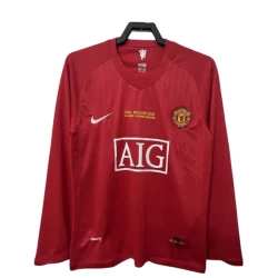 Manchester United Champions League Finale Retro Shirt 2007-08 Thuis Heren Lange Mouw