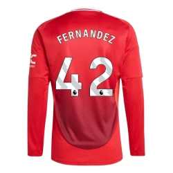 Manchester United Fernandez #42 Voetbalshirt 2024-25 Thuistenue Heren Lange Mouw