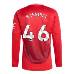 Manchester United Hannibal #46 Voetbalshirt 2024-25 Thuistenue Heren Lange Mouw