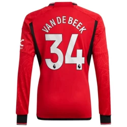 Manchester United Van De Beek #34 Voetbalshirt 2023-24 Thuistenue Heren Lange Mouw