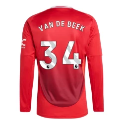 Manchester United Van De Beek #34 Voetbalshirt 2024-25 Thuistenue Heren Lange Mouw