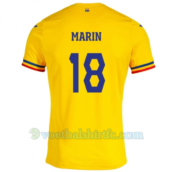 Marin #18 Roemenië Voetbalshirt EK 2024 Thuistenue Heren