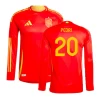 Pedri #20 Spanje Voetbalshirt EK 2024 Thuistenue Heren Lange Mouw