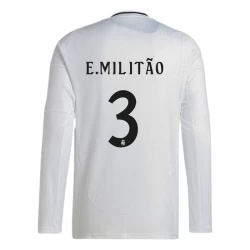 Real Madrid E. Militao #3 Voetbalshirt 2024-25 Thuistenue Heren Lange Mouw