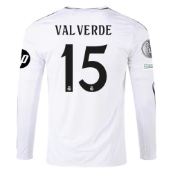 Real Madrid Federico Valverde #15 Voetbalshirt 2024-25 HP Thuistenue Heren Lange Mouw