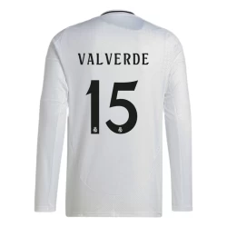 Real Madrid Federico Valverde #15 Voetbalshirt 2024-25 Thuistenue Heren Lange Mouw