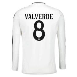 Real Madrid Federico Valverde #8 Voetbalshirt 2024-25 Thuistenue Heren Lange Mouw