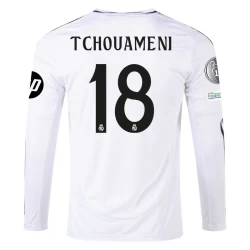 Real Madrid Tchouameni #18 Voetbalshirt 2024-25 HP Thuistenue Heren Lange Mouw