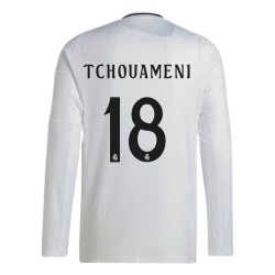 Real Madrid Tchouameni #18 Voetbalshirt 2024-25 Thuistenue Heren Lange Mouw