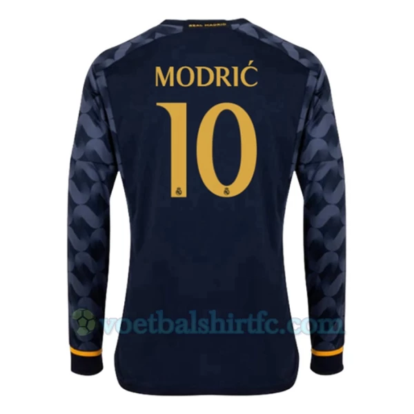 Real Madrid Voetbalshirt 2023-24 Luka Modrić #10 Uittenue Heren Lange Mouw