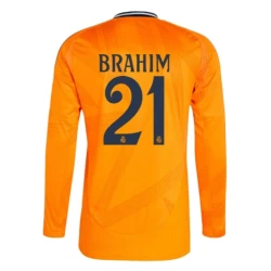 Real Madrid Voetbalshirt 2024-25 Brahim #21 Uittenue Heren Lange Mouw