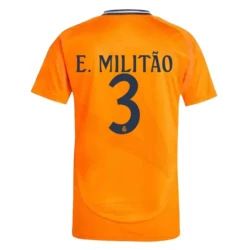 Real Madrid Voetbalshirt 2024-25 E. Militao #3 Uittenue Heren