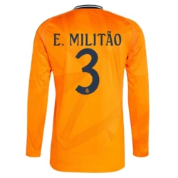 Real Madrid Voetbalshirt 2024-25 E.Militao #3 Uittenue Heren Lange Mouw