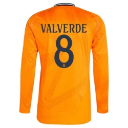 Real Madrid Voetbalshirt 2024-25 Federico Valverde #8 Uittenue Heren Lange Mouw