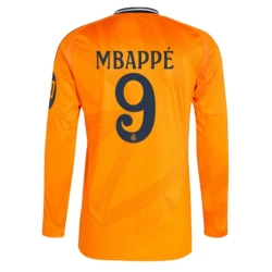 Real Madrid Voetbalshirt 2024-25 HP Mbappe #9 Uittenue Heren Lange Mouw