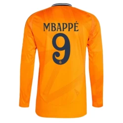 Real Madrid Voetbalshirt 2024-25 Mbappe #9 Uittenue Heren Lange Mouw