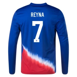 Reyna #7 USA Voetbalshirt Copa America 2024 Uittenue Heren Lange Mouw