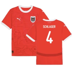 Schlager #4 Oostenrijk Voetbalshirt EK 2024 Thuistenue Heren