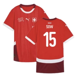 Sow #15 Zwitserland Voetbalshirt EK 2024 Thuistenue Heren