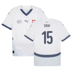 Sow #15 Zwitserland Voetbalshirt EK 2024 Uittenue Heren