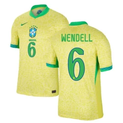 Wendell #6 Brazilië Voetbalshirt Copa America 2024 Thuistenue Heren