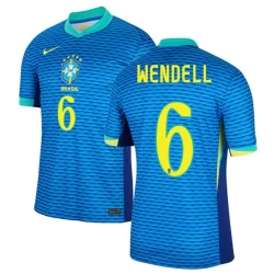 Wendell #6 Brazilië Voetbalshirt Copa America 2024 Uittenue Heren