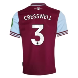 West Ham United Cresswell #3 Voetbalshirt 2024-25 Thuistenue Heren